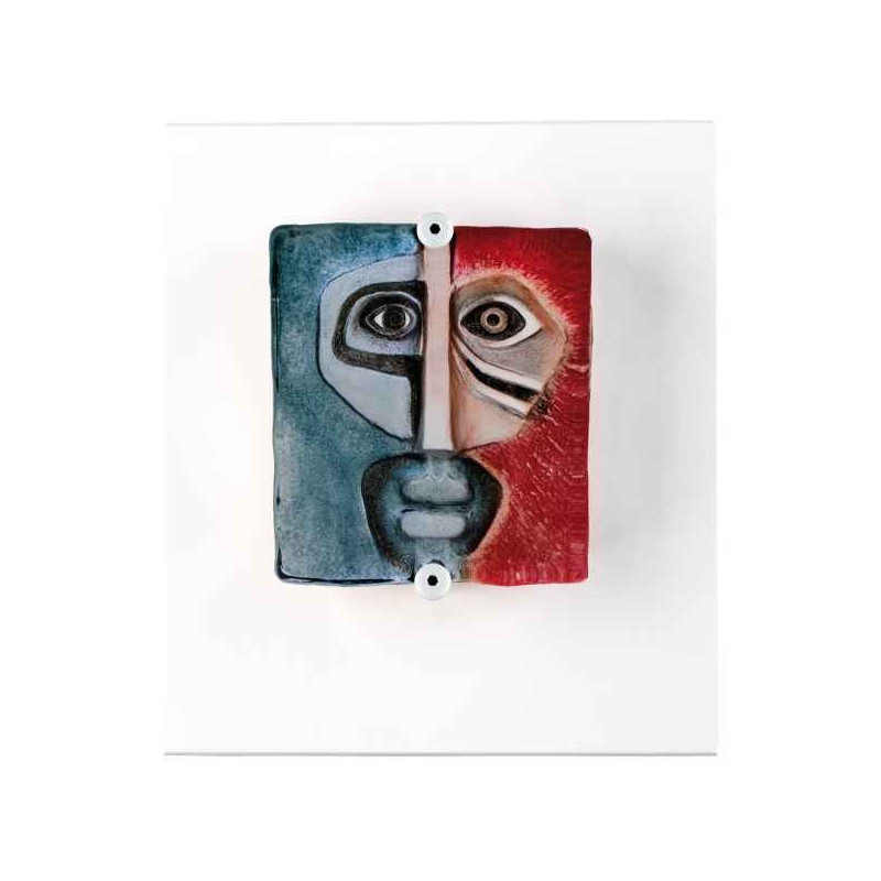 Décoration Statuette en verre Portrait Domino , bleu / rouge Mats Jonasson -63028