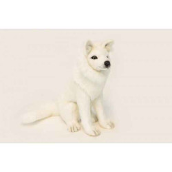 Animaux de la forêt Loup blanc assis peluche animalière -6320