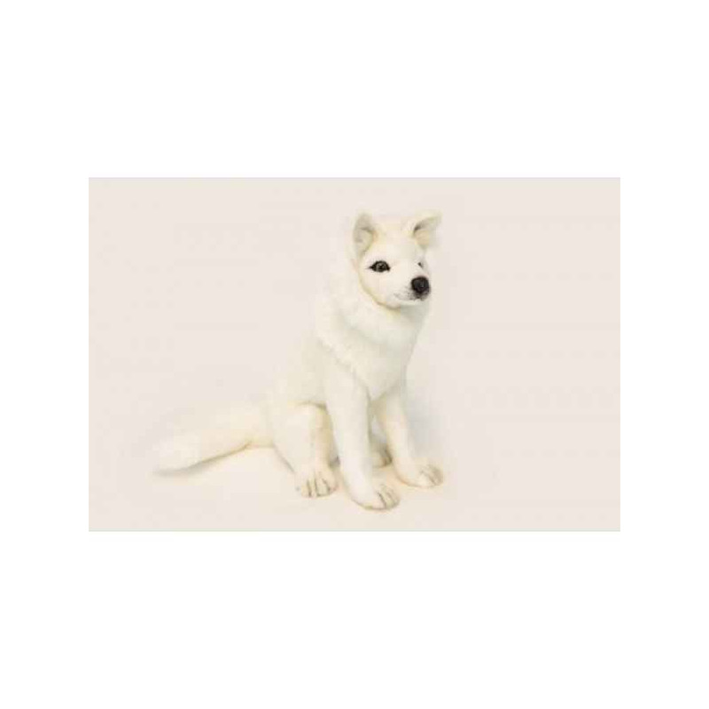 Animaux de la forêt Loup blanc assis peluche animalière -6320