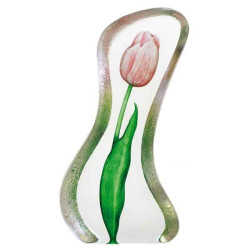 Objet de collection en verre Tulipe , rose, grande conception de robert ljubez Mats Jonasson -34013 dans animaux-bois-animaux-br