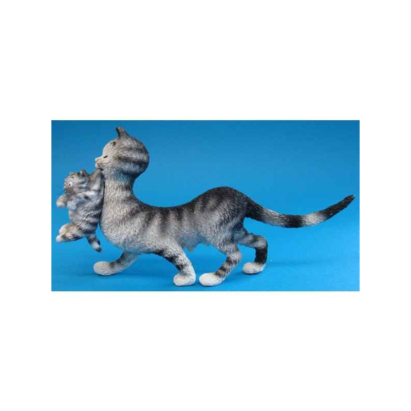 Animaux-Bois-Animaux-Bronzes.com propose Chat maman et ses petits Dubout -DUB26