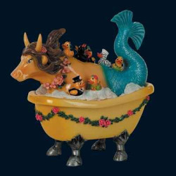 Figurine Statuette Vache Bathing in Style Art in the City - 80626