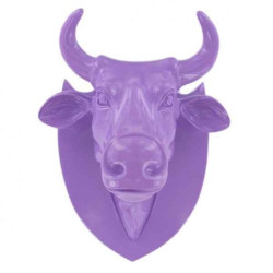 Vache tête violet art in the city -80987