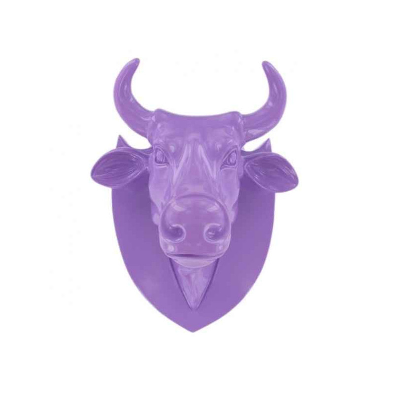 Vache tête violet art in the city -80987