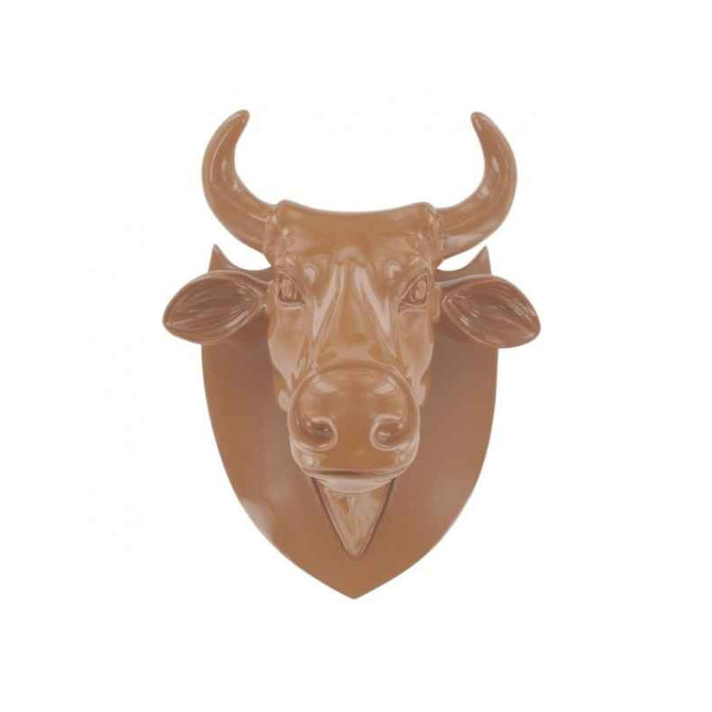 Vache tête marron art in the city -80989