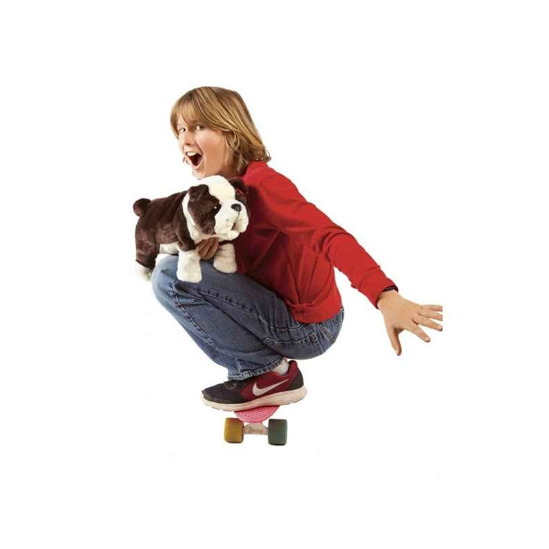 Animaux-Bois-Animaux-Bronzes propose Chiot bulldog anglais peluche marionnette 