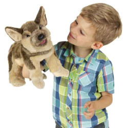 Animaux-Bois-Animaux-Bronzes propose Chiot berger allemand peluche marionnette 