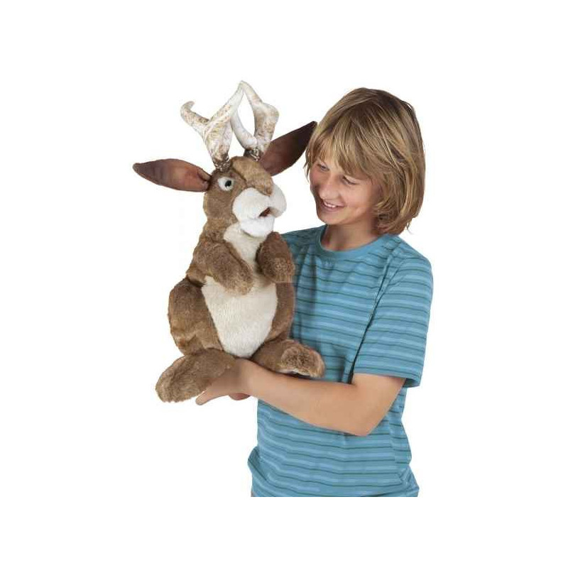 Animaux de la ferme Lapin renne imaginaire jackalope peluche marionnette 
