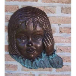 Décoration Statuette bronze personnage Envisage d'une fille déco murale -HW0851BR-B