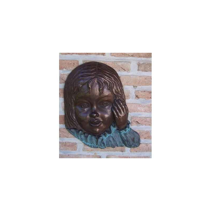 Décoration Statuette bronze personnage Envisage d'une fille déco murale -HW0851BR-B