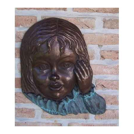 Décoration Statuette bronze personnage Envisage d'une fille déco murale -HW0851BR-B