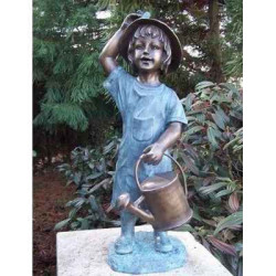 Décoration Statuette bronze personnage Fille avec arrosoir -AN1538BRW-V-F