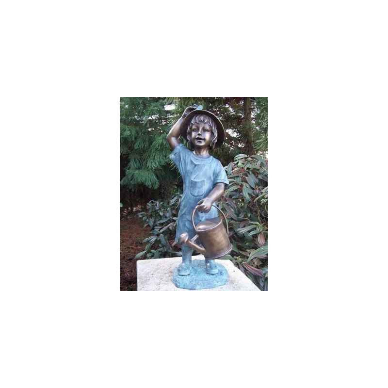 Décoration Statuette bronze personnage Fille avec arrosoir -AN1538BRW-V-F