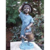 Décoration Statuette bronze personnage Fille avec arrosoir -AN1538BRW-V-F