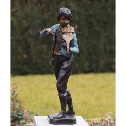 Décoration Statuette bronze personnage 2 enfants sur balançoire -B554