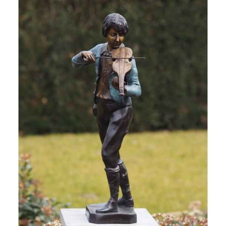 Décoration Statuette bronze personnage 2 enfants sur balançoire -B554