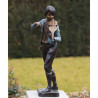 Décoration Statuette bronze personnage 2 enfants sur balançoire -B554
