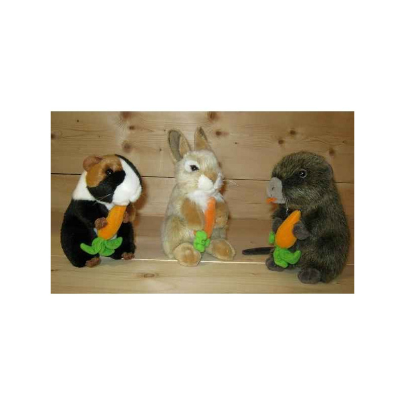Animaux marins Lot de 6 ragondin carotte 18cmh  peluche animalière -7072