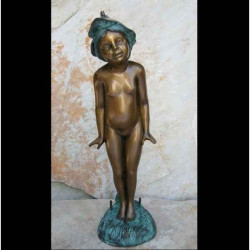 Décoration Statuette bronze personnage Dryade avec fontaine -B1060