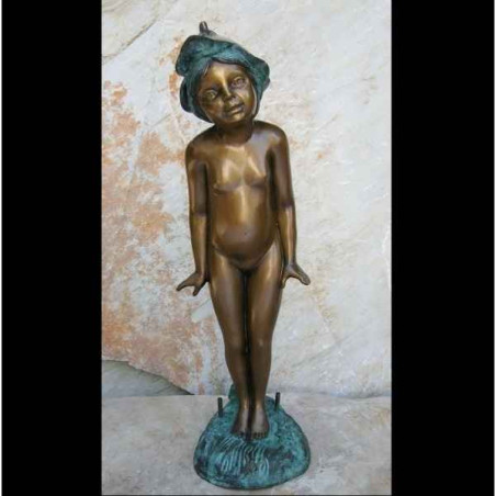 Décoration Statuette bronze personnage Dryade avec fontaine -B1060