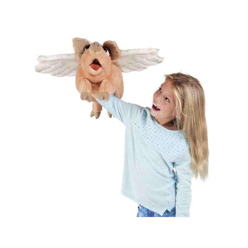 Animaux de la ferme Cochon volant peluche marionnette 