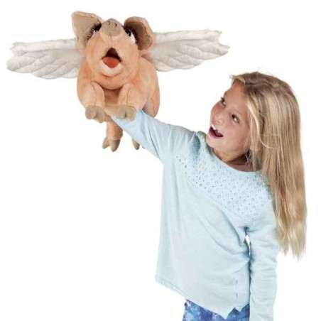 Animaux de la ferme Cochon volant peluche marionnette 