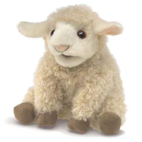 Marionnette à main petit mouton agneau peluche Folkmanis -3129