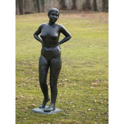 Décoration Statuette bronze personnage Femme nue debout -B1090