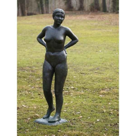 Décoration Statuette bronze personnage Femme nue debout -B1090