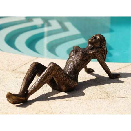 Décoration Statuette bronze personnage Grande femme couchant -AN1725BR-B-L