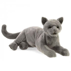 Peluche chat gris marionnette à main Folkmanis -3113