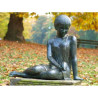 Décoration Statuette bronze personnage Femme avec coquille fontaine -B725