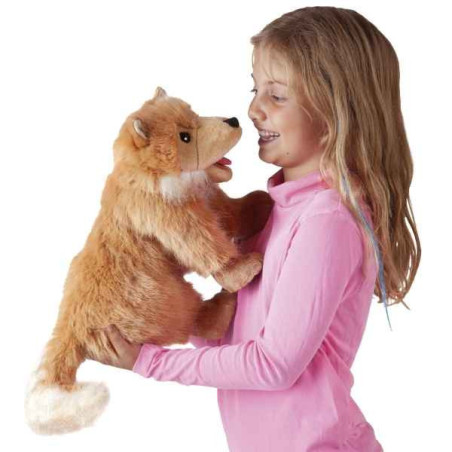 Animaux-Bois-Animaux-Bronzes propose Peluche chiot Spitz marionnette 