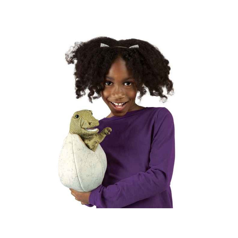 Marionnette à main bébé dinosaure dans son oeuf Folkmanis -3134