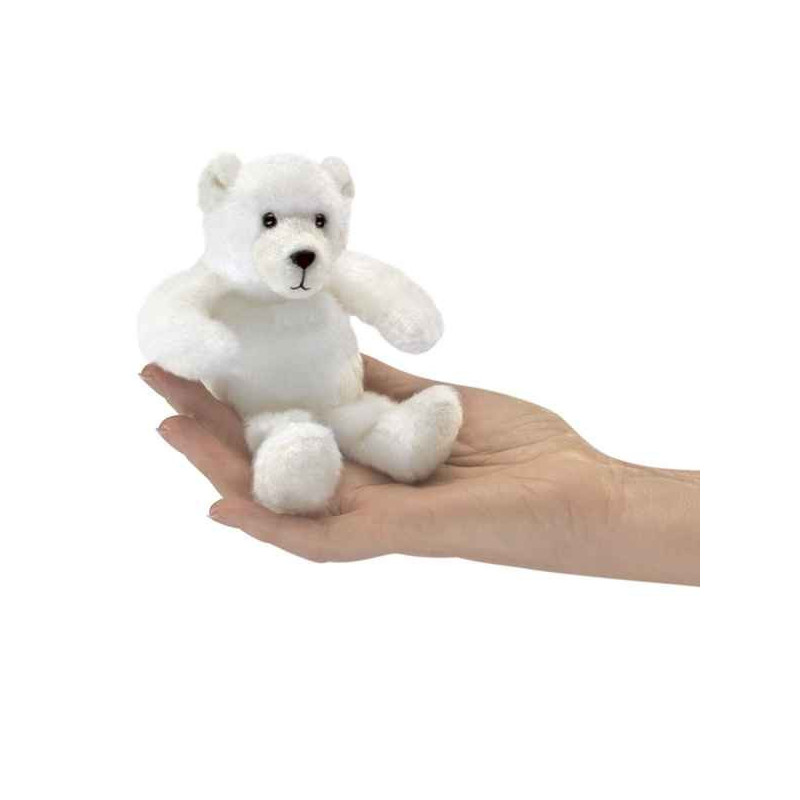 Marionnette à doits peluche mini ours polaire Folkmanis -2770