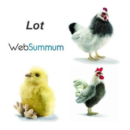 Décoration OiseauxPromotion Ensemble trio Poule coq Poussin peluche animalière -LWS-244 Anima