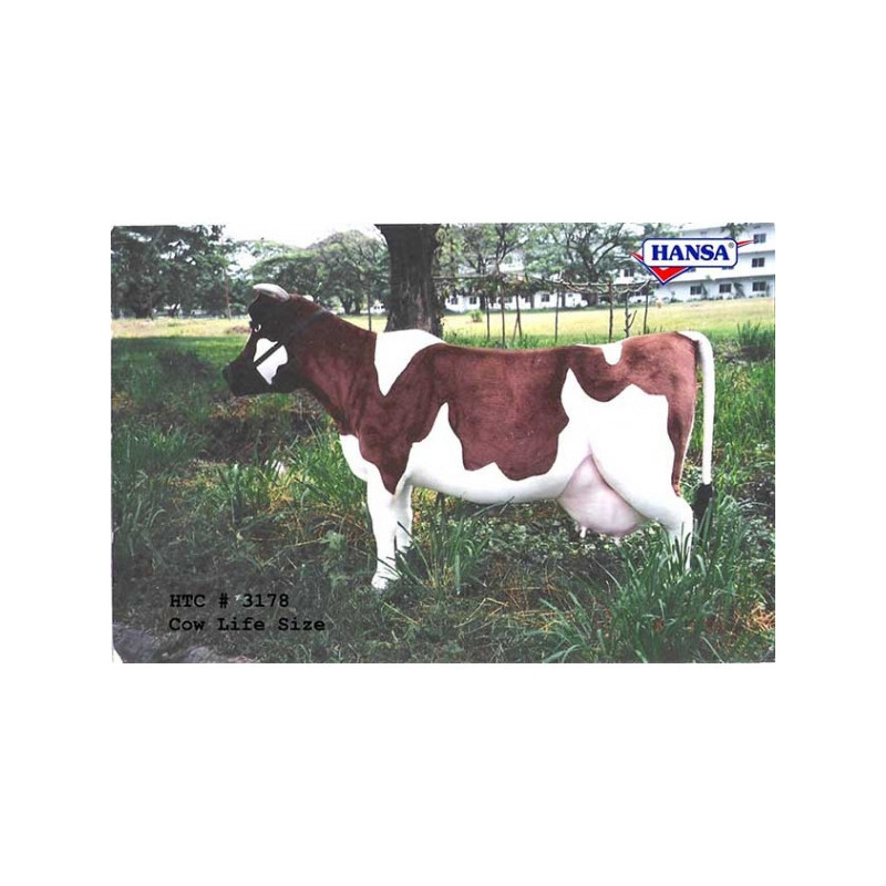 Animaux de la ferme Vache blanche et brune 137cmh/240cml peluche animalière -3178