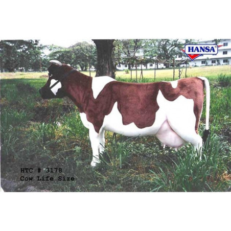 Animaux de la ferme Vache blanche et brune 137cmh/240cml peluche animalière -3178