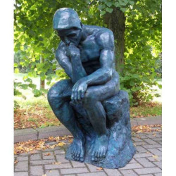 Décoration Statuette bronze personnage Le penseur a. rodin bronze -B55675