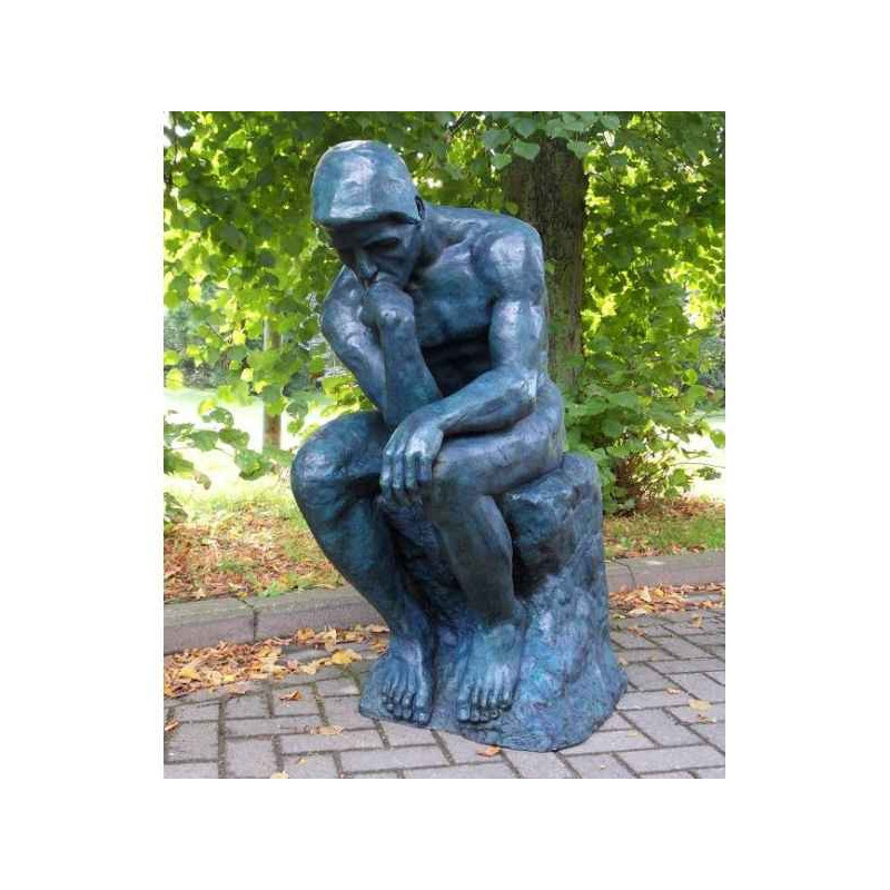 Décoration Statuette bronze personnage Le penseur a. rodin bronze -B55675