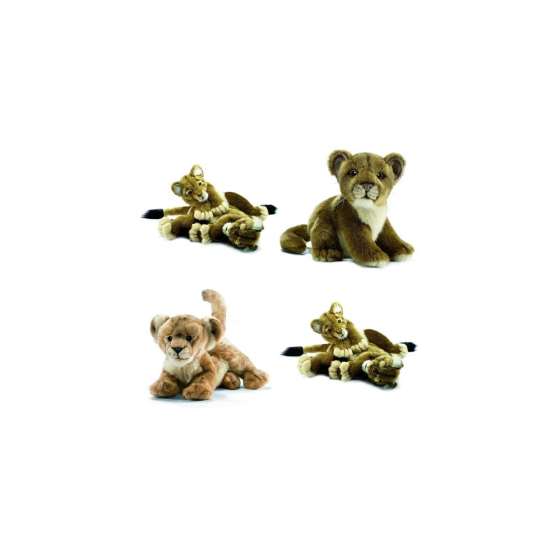 Félin Promotion 4 peluches lionne et lionceaux peluche animalière -LWS-249