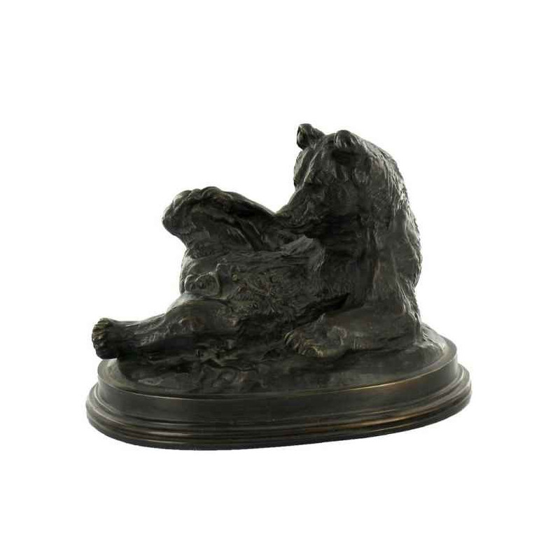 Animaux-Bois-Animaux-Bronzes propose Ours couché sur le dos statuette musée RMNGP -ZF005951