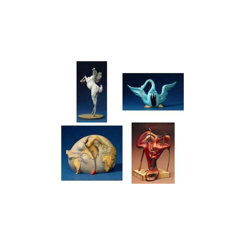 Décors Animaux peluche Lot 4 statuettes reproduction Savaldor Dali -LWS-475
