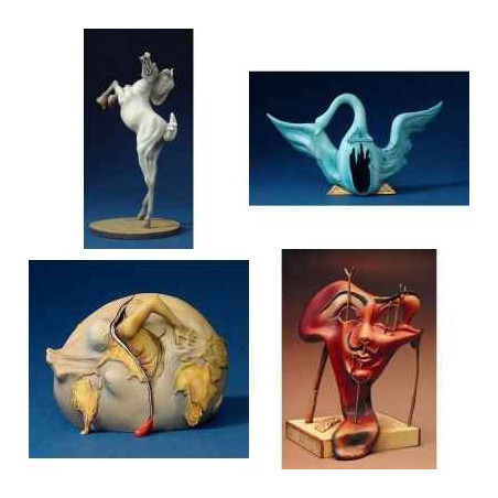 Décors Animaux peluche Lot 4 statuettes reproduction Savaldor Dali -LWS-475