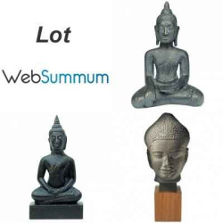 Décoration Statue résine Lot 3 statuettes reproductions Buddha - Réunion des Musées Nationaux -LWS-476