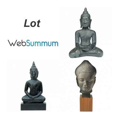 Décoration Statue résine Lot 3 statuettes reproductions Buddha - Réunion des Musées Nationaux -LWS-476