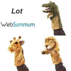 Animaux sauvage Lot 3 marionnettes à main ventriloque animaux sauvages -LW