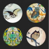 Décoration OiseauxLot de 4 sous-verres motif Hibou CS05OWL 3dMouseion