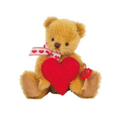 Animaux-Bois-Animaux-Bronzes propose Peluche Ours teddy bear wunschbärchen avec coeur 15 cm hermann teddy original -15608 6