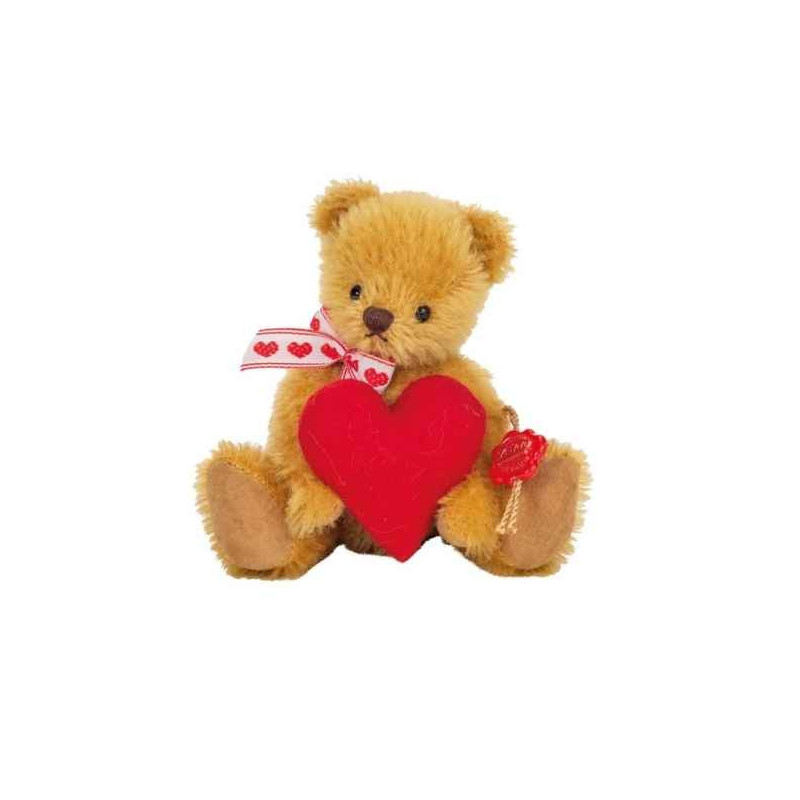 Animaux-Bois-Animaux-Bronzes propose Peluche Ours teddy bear wunschbärchen avec coeur 15 cm hermann teddy original -15608 6